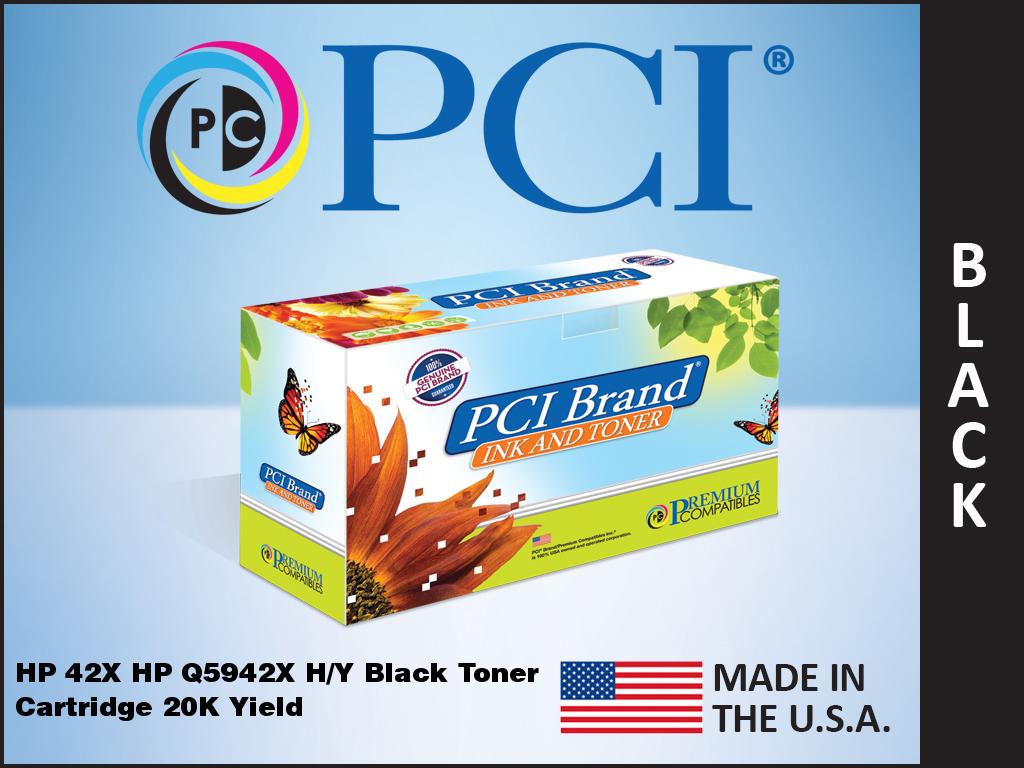 Pci Brand Usa Remanufactured Hp 42X Q5942X Black Toner Cartridge 20K Xl Yld For