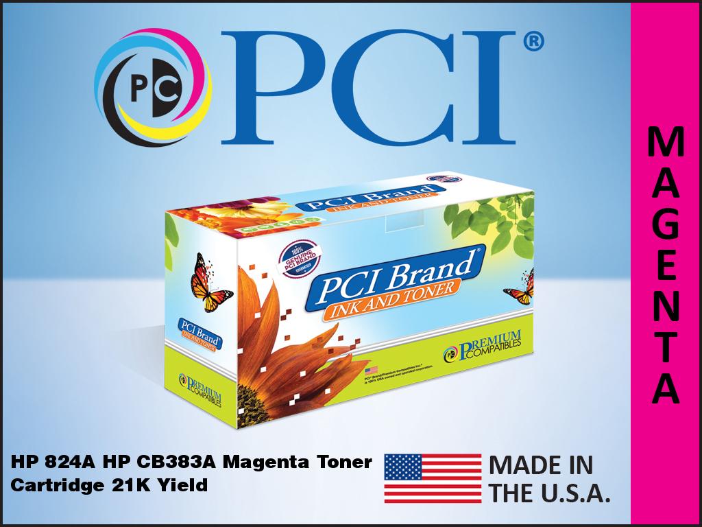 Pci Brand Usa Remanufactured Hp 824A Cb383A Magenta Toner Cartridge 16500 Page Y