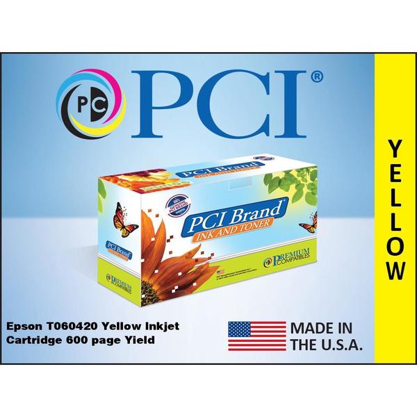 Pci Remanufactured Epson T060420 T0604 Yellow Inkjet Cartridge 600 Page Yield Fo