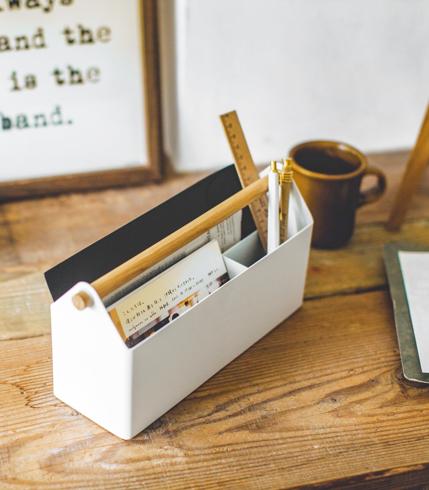 Pen + Desk Organizer - Two Sizes - Steel + Wood