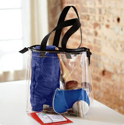 Perfect Line Clear Stadium Tote with Zipper – Durable, Transparent, and Stadium-Compliant for Easy Event Access