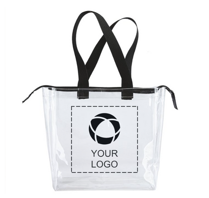 Perfect Line Clear Stadium Tote with Zipper – Durable, Transparent, and Stadium-Compliant for Easy Event Access