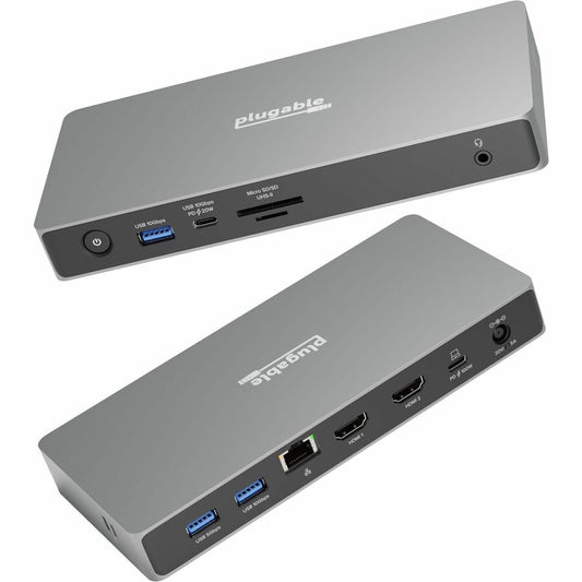 Plugable 11-in-1 USB C Docking Station Dual Monitor - USB4 100W Laptop Charging Dock for