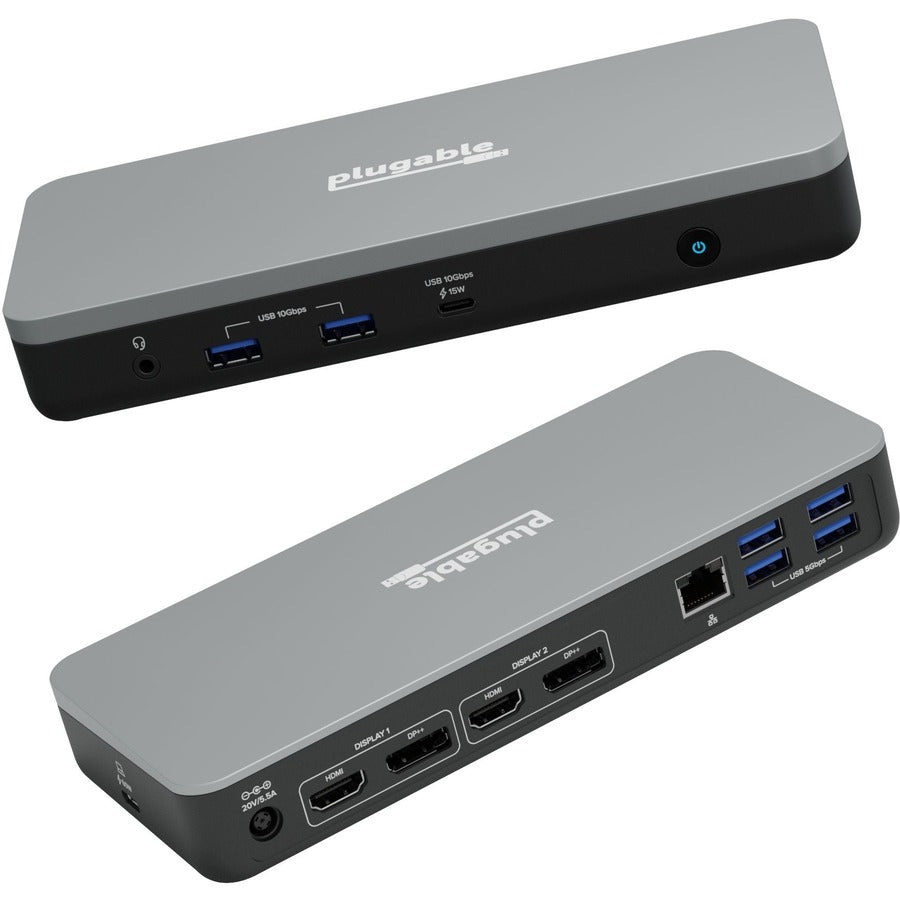 Plugable 12-in-1 Dual 4K USB C Docking Station, Works with Chromebook Certified, 60W