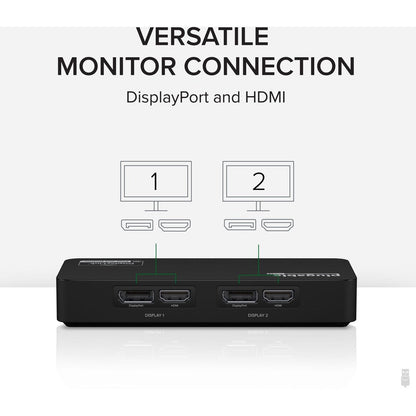 Plugable 4K Displayport And Hdmi Dual Monitor Adapter For Usb 3.0 & Usb-C