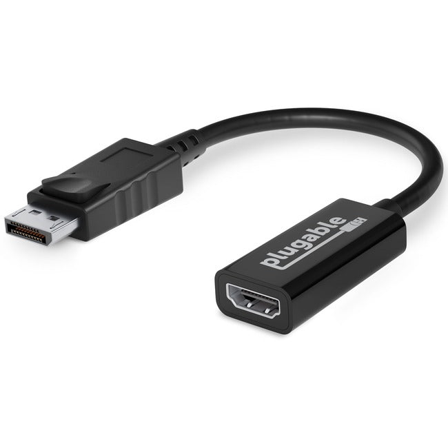 Plugable Active Displayport To Hdmi Adapter - Connect Any Displayport-Enabled Pc Or Tablet To An Hdmi Enabled Monitor, Tv Or Projector For Ultra-Hd Video Streaming (Hdmi 2.0 Up To 4K 3840X2160 @60Hz)