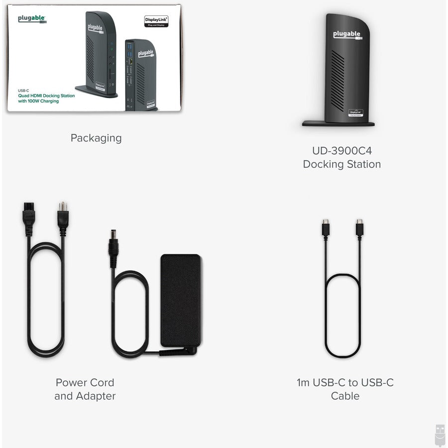 Plugable Plugable Usb-C Quad Hdmi Docking Station