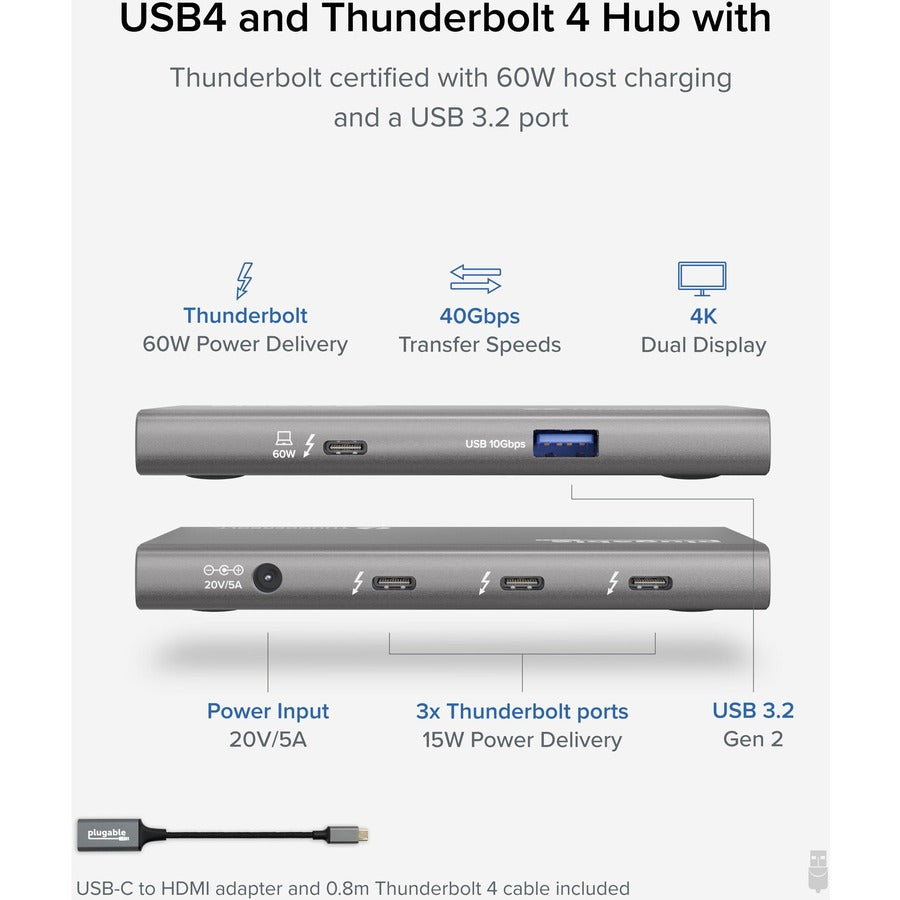 Plugable Small, Fast, And Incredibly Reliable Plugable Usb4 Hub Debuts At Ces