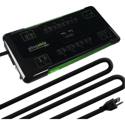 Plugable Surge Protector Power Strip With Usb And 12 Ac Outlets Ps12-Usb25