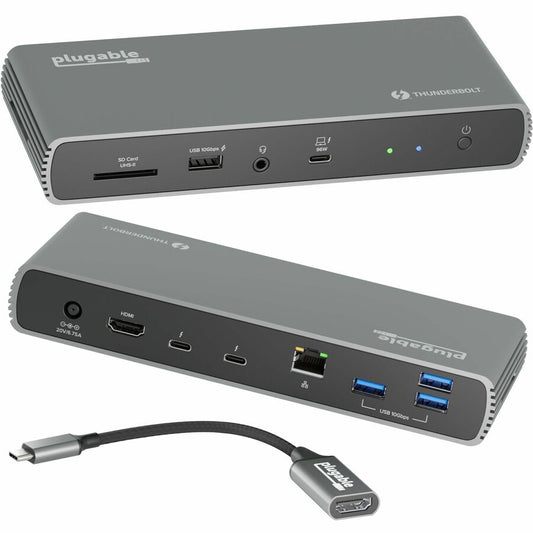 Plugable Thunderbolt 4 Dock with 100W Charging, Thunderbolt Certified, 3x Thunderbolt
