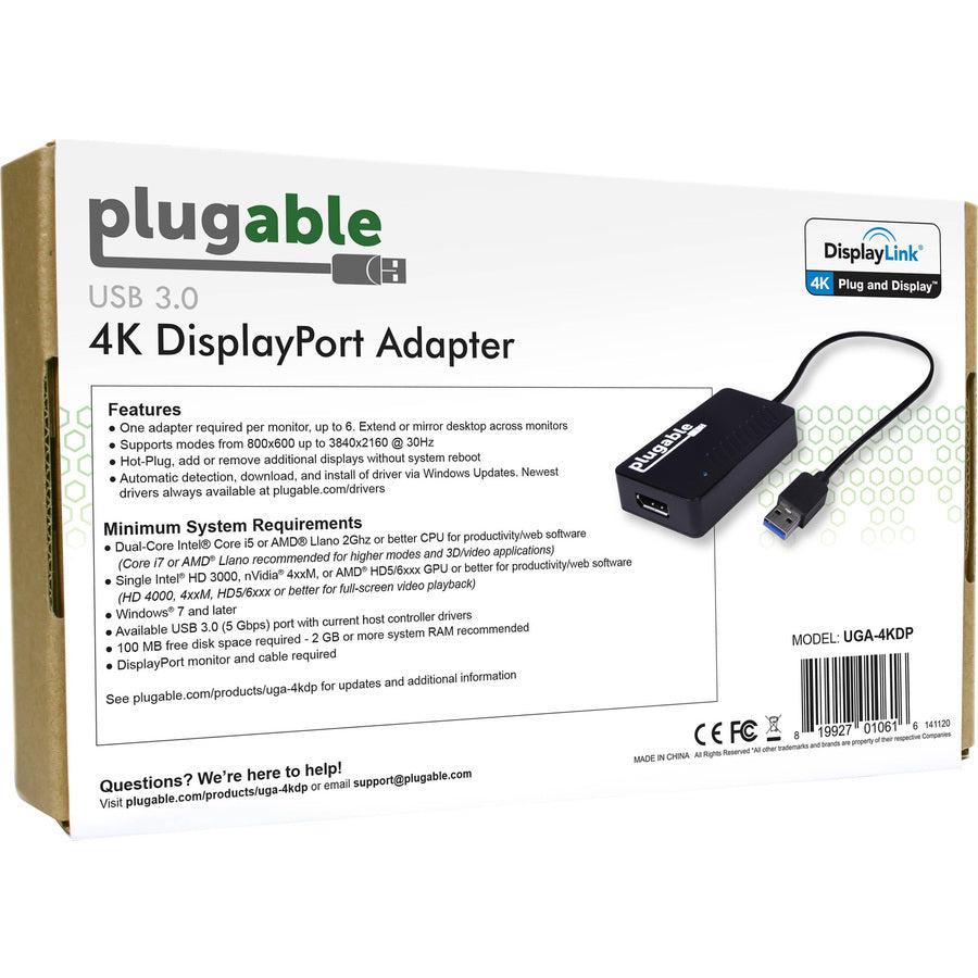 Plugable Usb 3.0 To Displayport 4K Uhd (Ultra-High-Definition) Uga-4Kdp