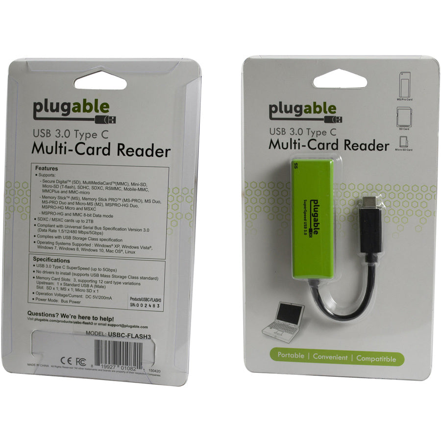 Plugable Usb C Sd Card Reader - Usb C Card Reader For Sd, Micro Sd, Mmc, Or Ms Cards