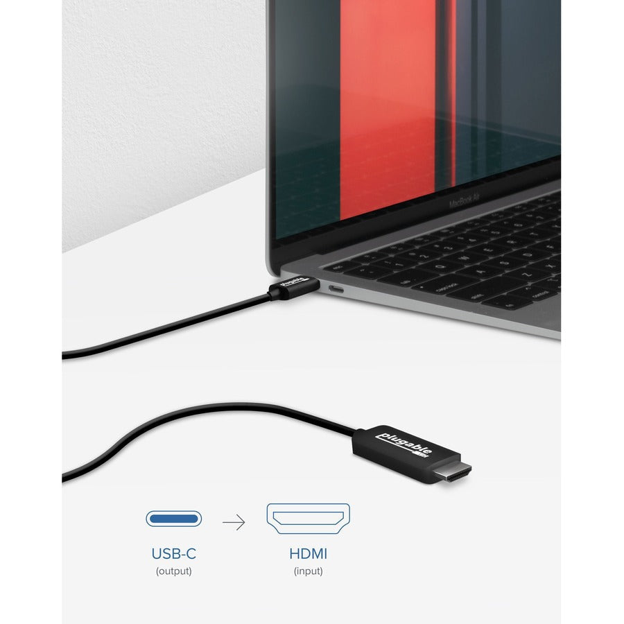 Plugable Usb C To Hdmi Adapter Cable - Connect Usb-C Or Thunderbolt 3 Laptops To Hdmi Displays Up To 4K@60Hz