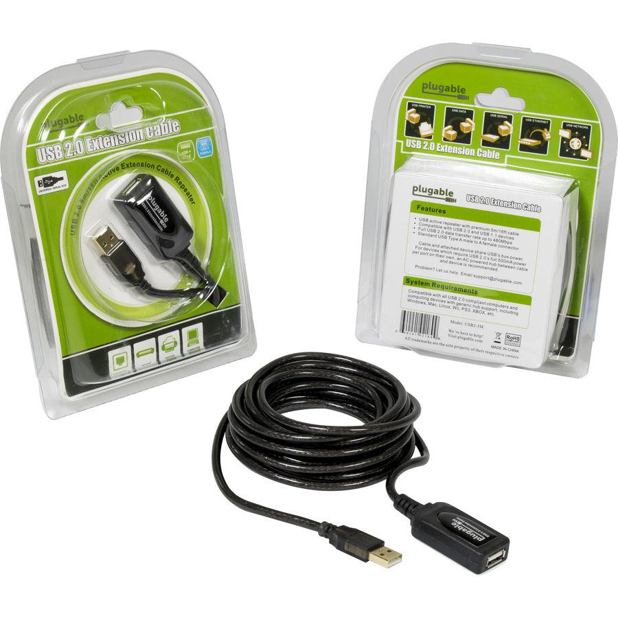 Plugable Usb2-5M Usb 2.0 Active,Extension Cable 5M