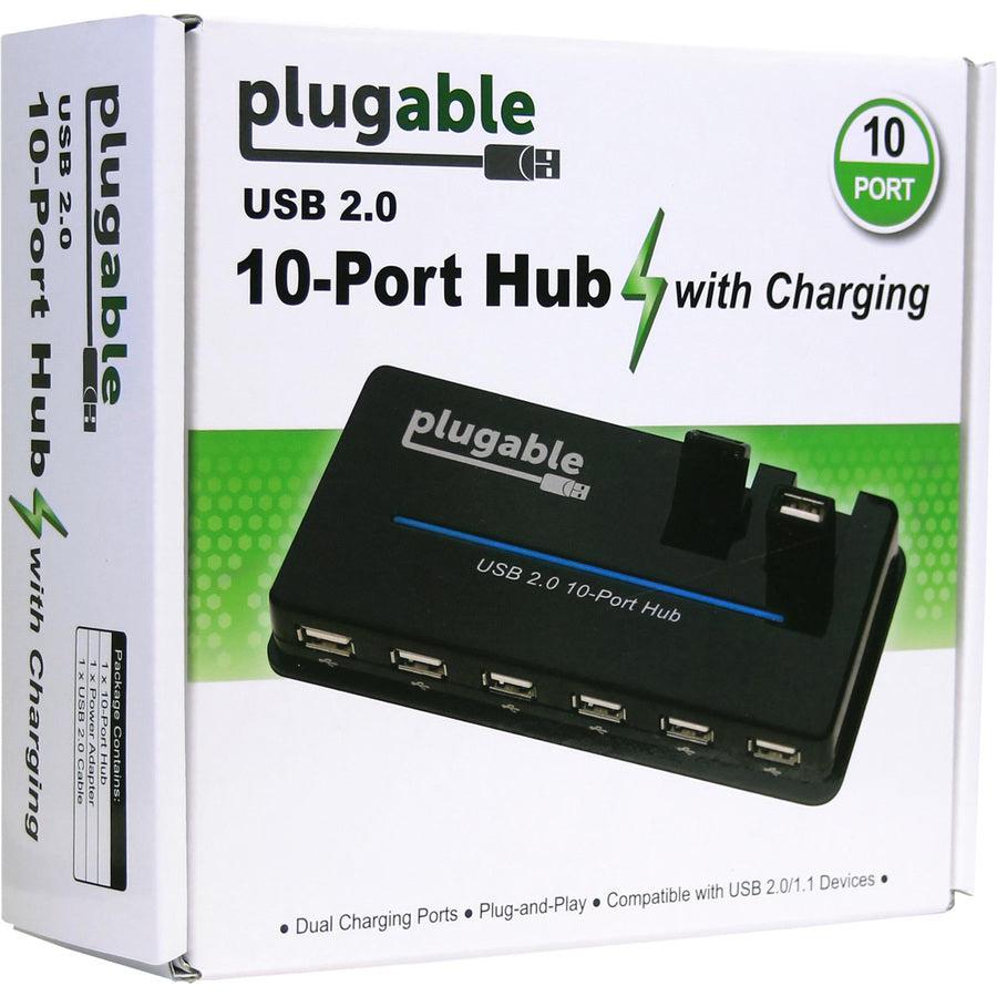 Plugable Usb2-Hub10C2 10 Port,Usb 2.0 Hub W/ 20W Pd