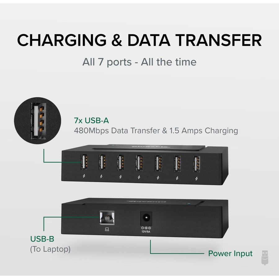 Plugable Usb2-Hub7Bc,Usb 2.0 Hub 60W Power Adapter