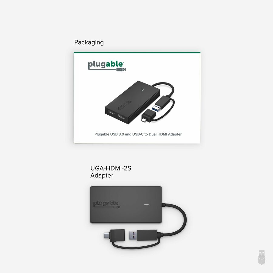 Plugable Usbc - Hdmi Adapter,Dual Monitor Video Graphics Adapter