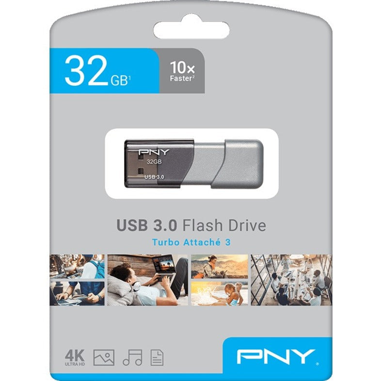 Pny 32Gb Turbo Attach 3 Usb 3.0,Flash Drive