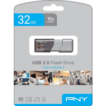 Pny 32Gb Turbo Attach 3 Usb 3.0,Flash Drive