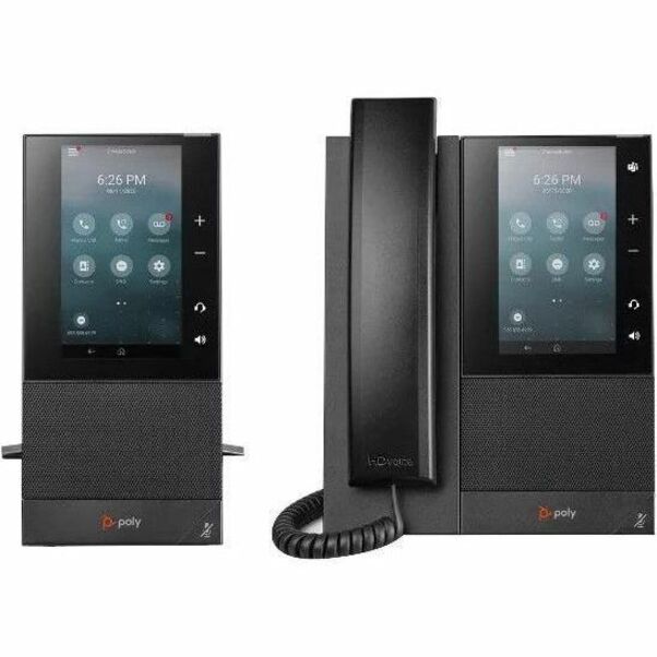 Poly CCX 505 IP Phone - Corded - Corded/Cordless - Wi-Fi - Desktop - Black - VoIP - 2 x