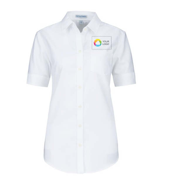 Port Authority® Ladies Short Sleeve SuperPro™ Oxford Shirt – Polished Style with Wrinkle-Free Convenience