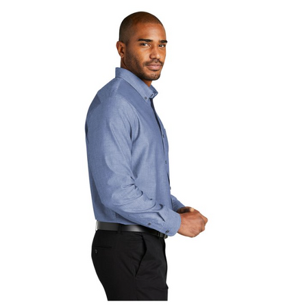 Port Authority® Long Sleeve Chambray Easy-Care Shirt – Classic Chambray Style with Wrinkle-Free Ease