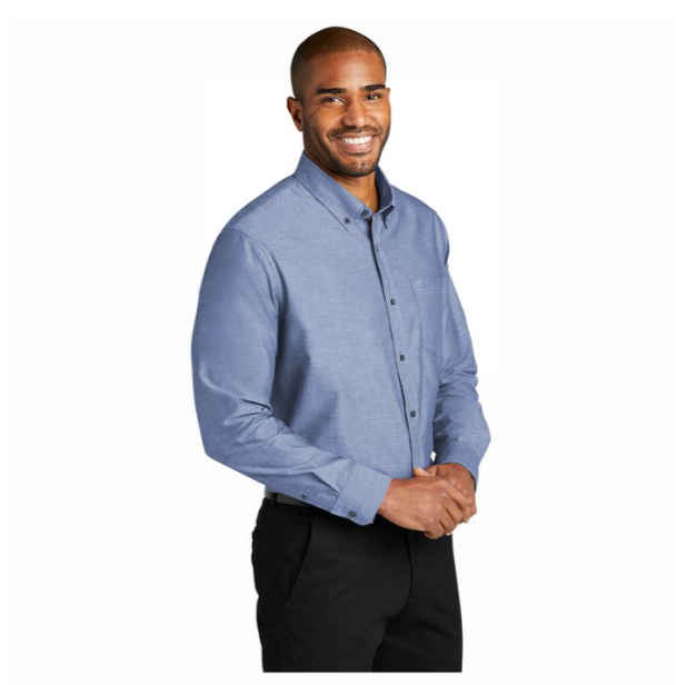 Port Authority® Long Sleeve Chambray Easy-Care Shirt – Timeless Style Meets Effortless Comfort