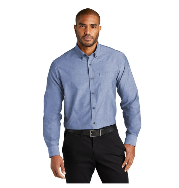 Port Authority® Long Sleeve Chambray Easy-Care Shirt – Timeless Style Meets Effortless Comfort