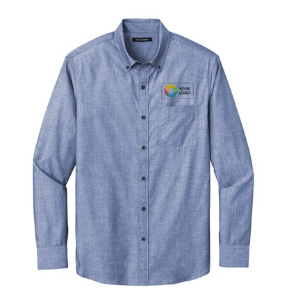 Port Authority® Long Sleeve Chambray Easy-Care Shirt – Timeless Style Meets Effortless Comfort