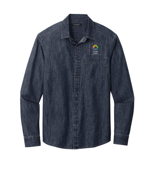 Port Authority® Long Sleeve Perfect Denim Shirt – Classic Denim with a Polished, Feminine Fit