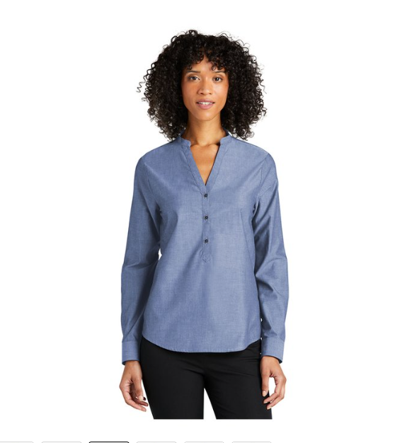 Port Authority® Women's Long Sleeve Chambray Easy-Care Shirt – Timeless Chambray Style with Effortless Maintenance