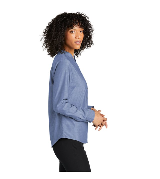 Port Authority® Women's Long Sleeve Chambray Easy-Care Shirt – Timeless Chambray Style with Effortless Maintenance