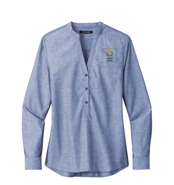 Port Authority® Women's Long Sleeve Chambray Easy-Care Shirt – Timeless Chambray Style with Effortless Maintenance