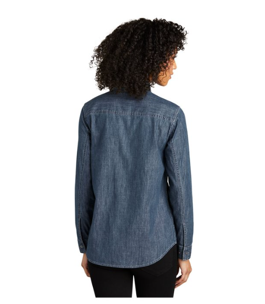 Port Authority® Women's Long Sleeve Perfect Denim Shirt – Classic Denim with a Tailored, Feminine Fit