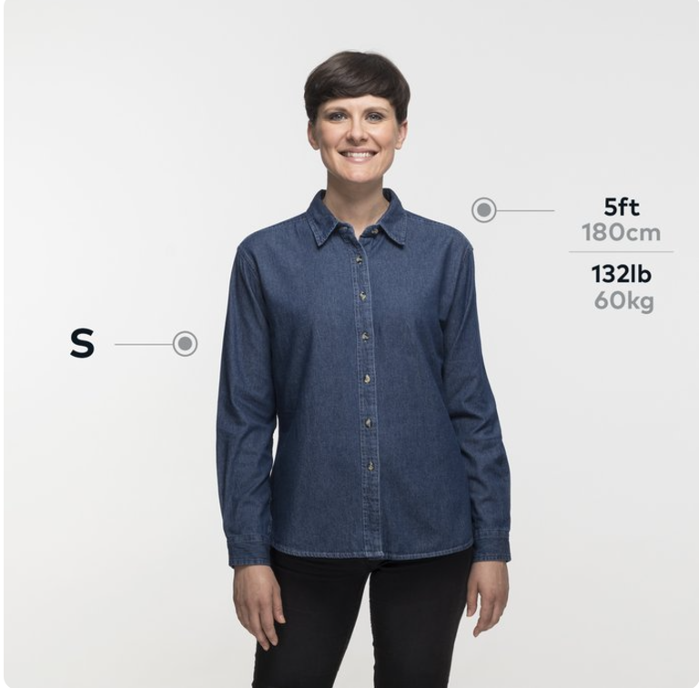 Port & Company® Ladies Long Sleeve Value Denim Shirt – Classic Denim Comfort with a Polished Fit