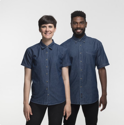 Port & Company® Ladies Short Sleeve Value Cotton Denim Shirt – Classic Denim Look with Everyday Comfort