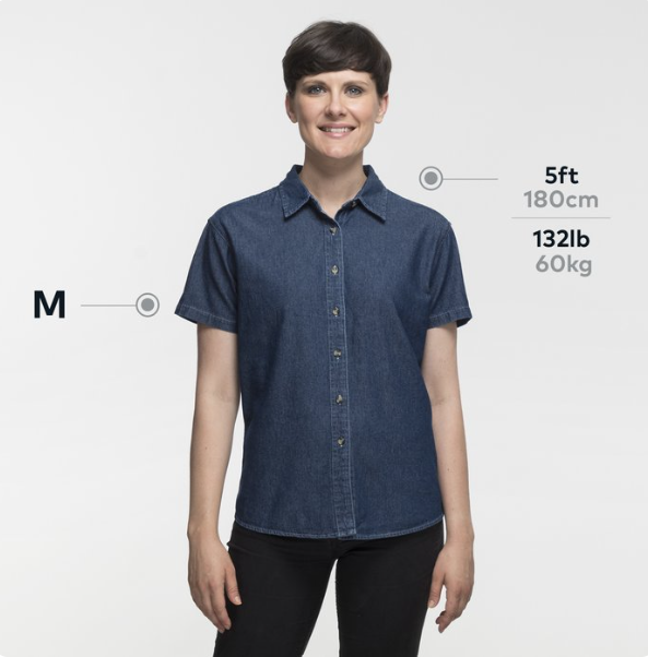 Port & Company® Ladies Short Sleeve Value Cotton Denim Shirt – Classic Denim Look with Everyday Comfort