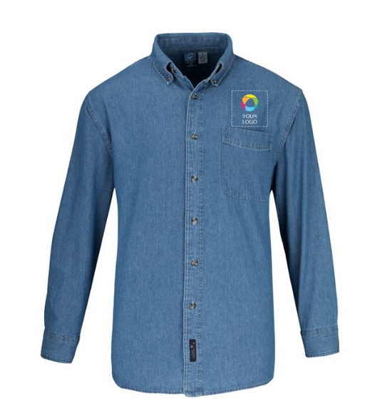 Port & Company® Long Sleeve Value Denim Shirt – Classic Denim Look with Everyday Affordability