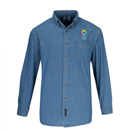 Port & Company® Long Sleeve Value Denim Shirt – Classic Denim Style with Everyday Comfort