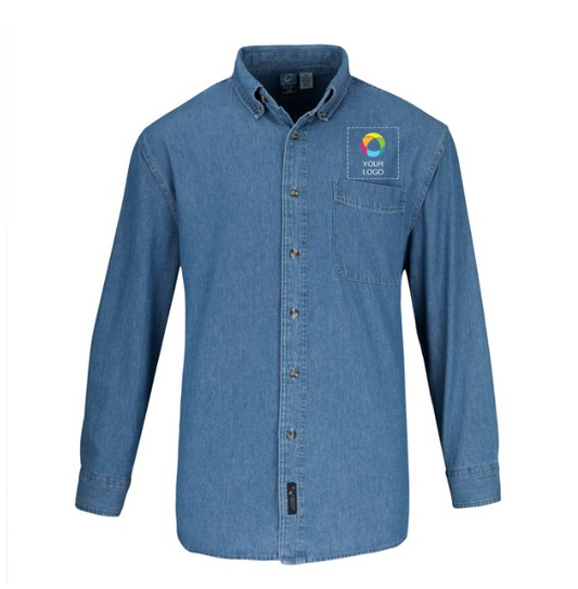 Port & Company® Long Sleeve Value Denim Shirt – Classic Denim Style with Everyday Comfort