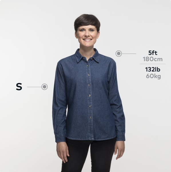 Port & Company® Women’s Long Sleeve Value Denim Shirt – Timeless Denim Style with a Feminine Fit