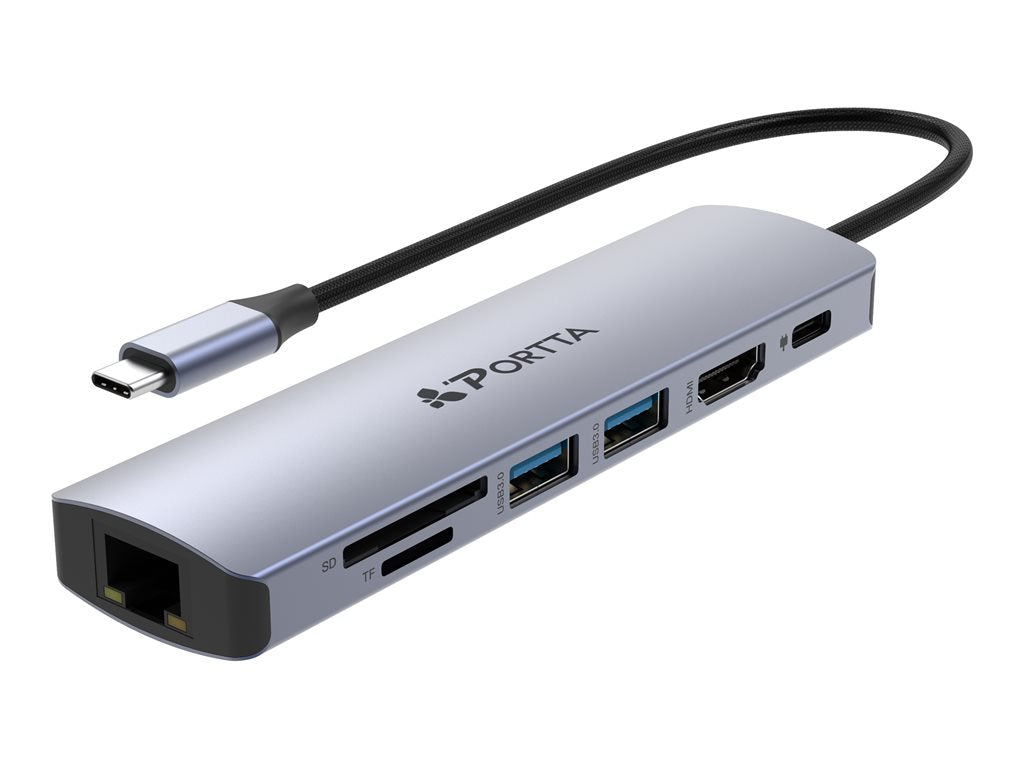 Portta - Docking station - for notebook, tablet - USB-C - HDMI - 1GbE