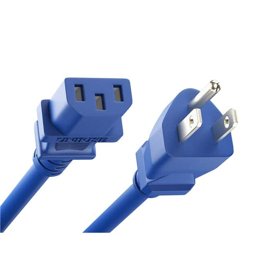 Power Cord 5-15P To C13 15Amp Blue 3Ft