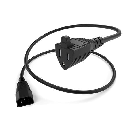 Power Cord 5/15R To C14 10Amp Black 6Ft