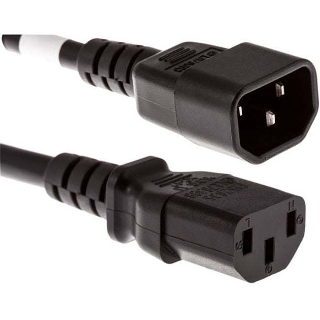 Power Cord C13 - C14, 18Awg, 10Amp, 250V, Svt Jacket, Black, 5Ft, Iec C13 To Iec