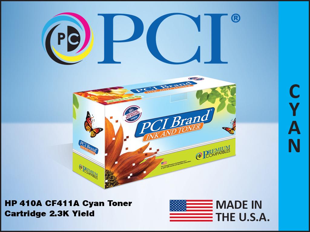 Premium Compatibles Cf411A-Pci Remanufactured Standard Yield Laser Toner Cartridge - Alternative For Hp Cf411A, 410A, Cf411A, 410A, Cf411 - Cyan - 1 / Pack