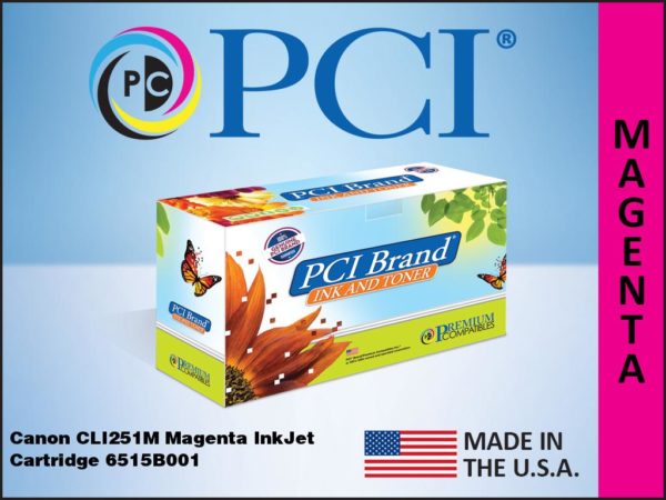 Premium Compatibles Cli251M-Pci Inkjet Ink Cartridge - Alternative For Canon Cli-251, 6515B001, Cli251, 6515B001Aa, Cli-251M, Cli251M, 6515B001, Cli251M, Cli-251, Cli251 - Magenta - 1 / Pack