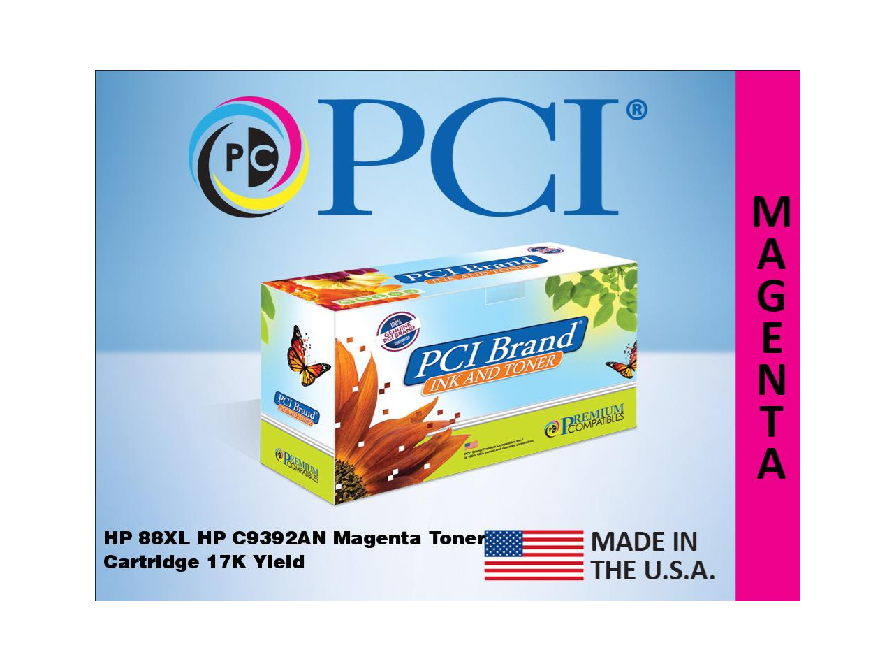 Premium Compatibles Inkjet Ink Cartridge - Alternative For Hp C9392An - Magenta - 1 / Each