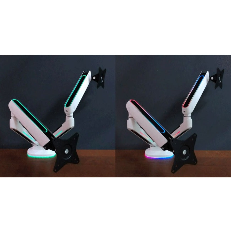 Premium Dual Monitor Arms Desk Mount With Gaming Rgb Lighting