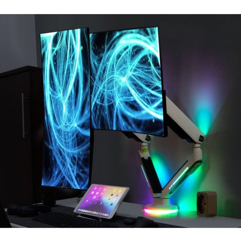 Premium Dual Monitor Arms Desk Mount With Gaming Rgb Lighting